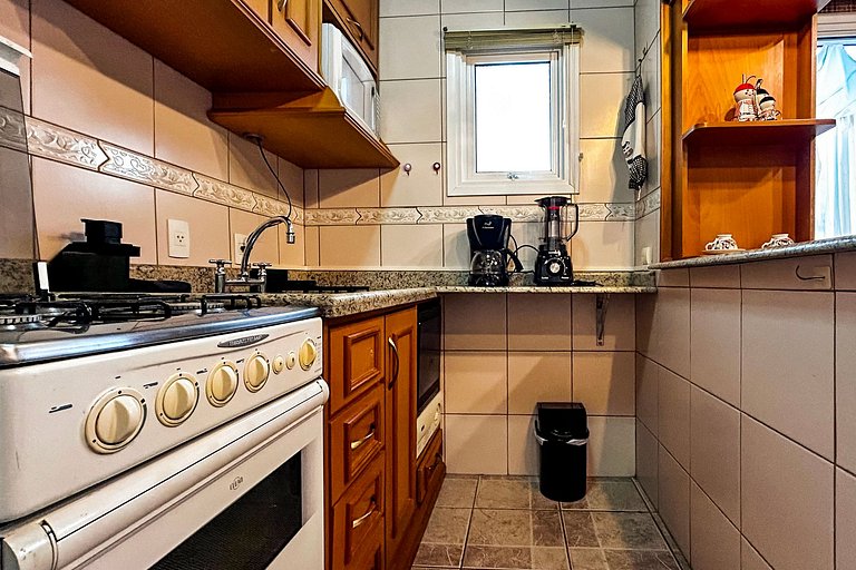 Apto no Centro com Sauna Hidro, Piscina aquecida