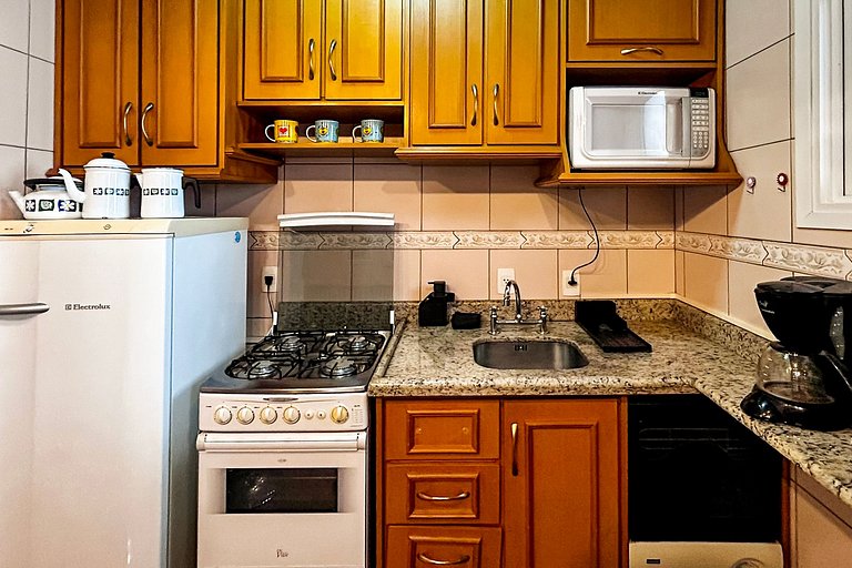 Apto no Centro com Sauna Hidro, Piscina aquecida