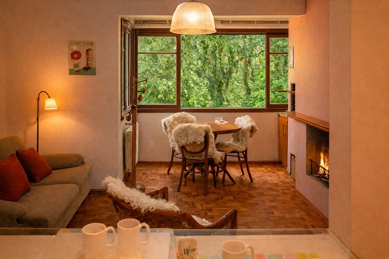 Studio com Lareira e Churrasqueira | Gramado