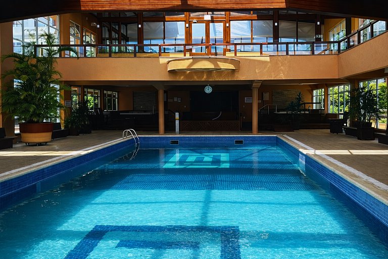 Apto no Centro com Sauna Hidro, Piscina aquecida